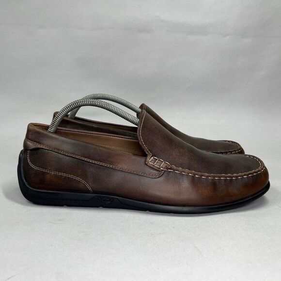 Ecco Men's Size 11 Classic Moc 2.0 Brown Leather Loafers - Picture 1 of 12